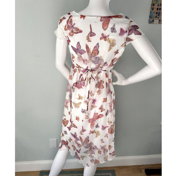 Vintage Y2k Amy Byer Butterfly Print Fairycore Chiffon Dress Juniors Small - Picture 2 of 9